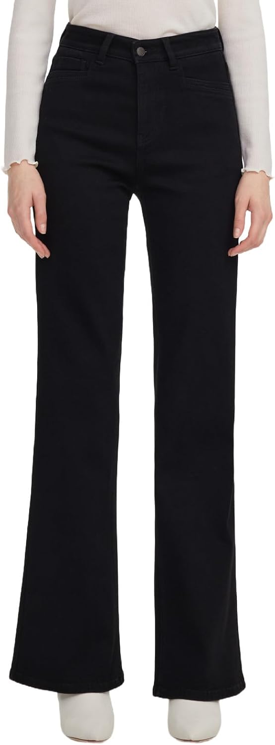 GOELIA Tencel Blend Adjustable Waist Women Wide Leg Jeans MegaBDM