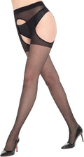 MANZI Crotchless Tights Women Suspender Stockings Sheer Garter Pantyhose 30D MegaBDM