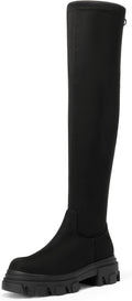 DREAM PAIRS Women's Over The Knee Platform Thigh High Long Boots Soft Fall Stretch Chunky Boots with Lug Sole MegaBDM