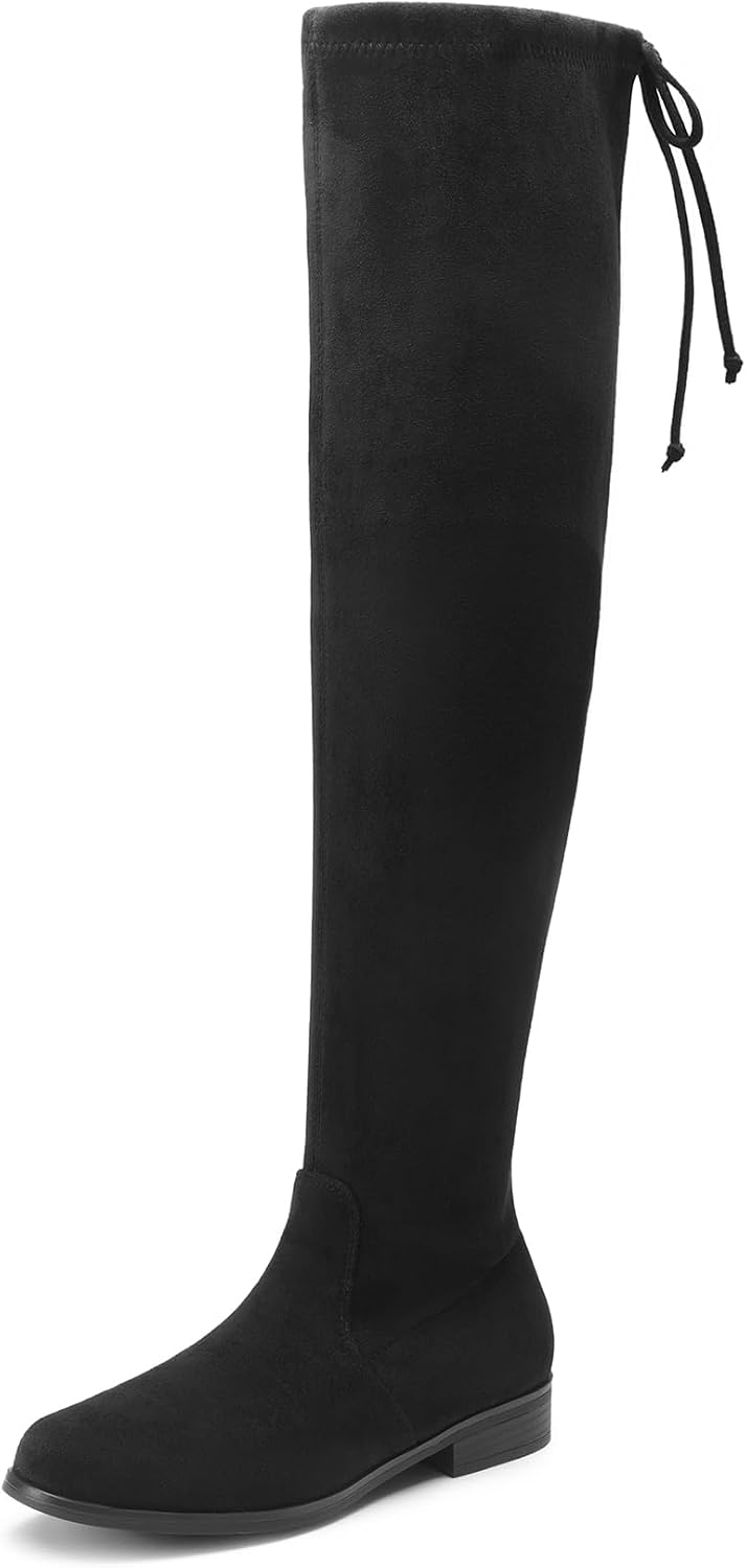 DREAM PAIRS Women's Thigh High Boots Low Block Heel Casual Fashion Over the Knee Boots Long Tall Fall Boots MegaBDM