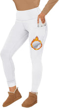 CAMPSNAIL Fleece Lined Leggings Women with Pockets - Thick Soft High Waisted Tummy Control Thermal Warm Pants for Cold Winter White, White, X-Large MegaBDM