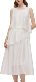 GOELIA Halter Dresses for Women Flowy Beach Vacation Formal Casual Wedding Guest Maxi Summer Dresses with Detachable Flower MegaBDM