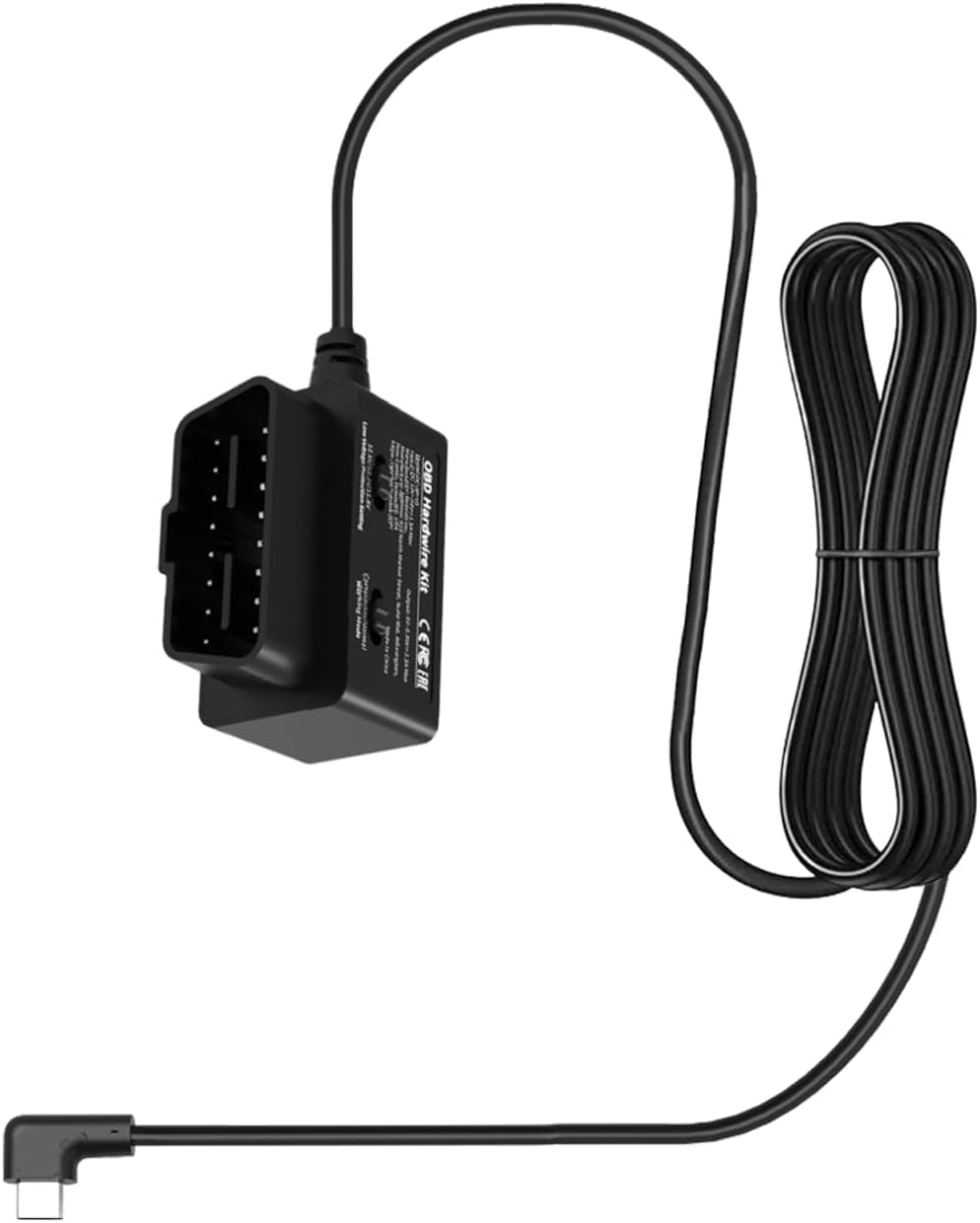 Dash Cam OBD Hardwire Kit Power Cable Type USB C Port for Dash Camera Botslab, Low Voltage Protection MegaBDM