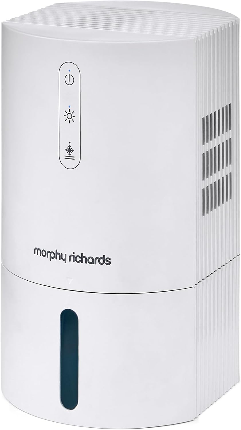 Morphy Richards PureFresh 0.9L Dehumidifier, Compact, Lightweight, Quiet, Ambient Lighting, For Bedrooms, Kitchens, Caravans, Window sills, White, 822000 MegaBDM