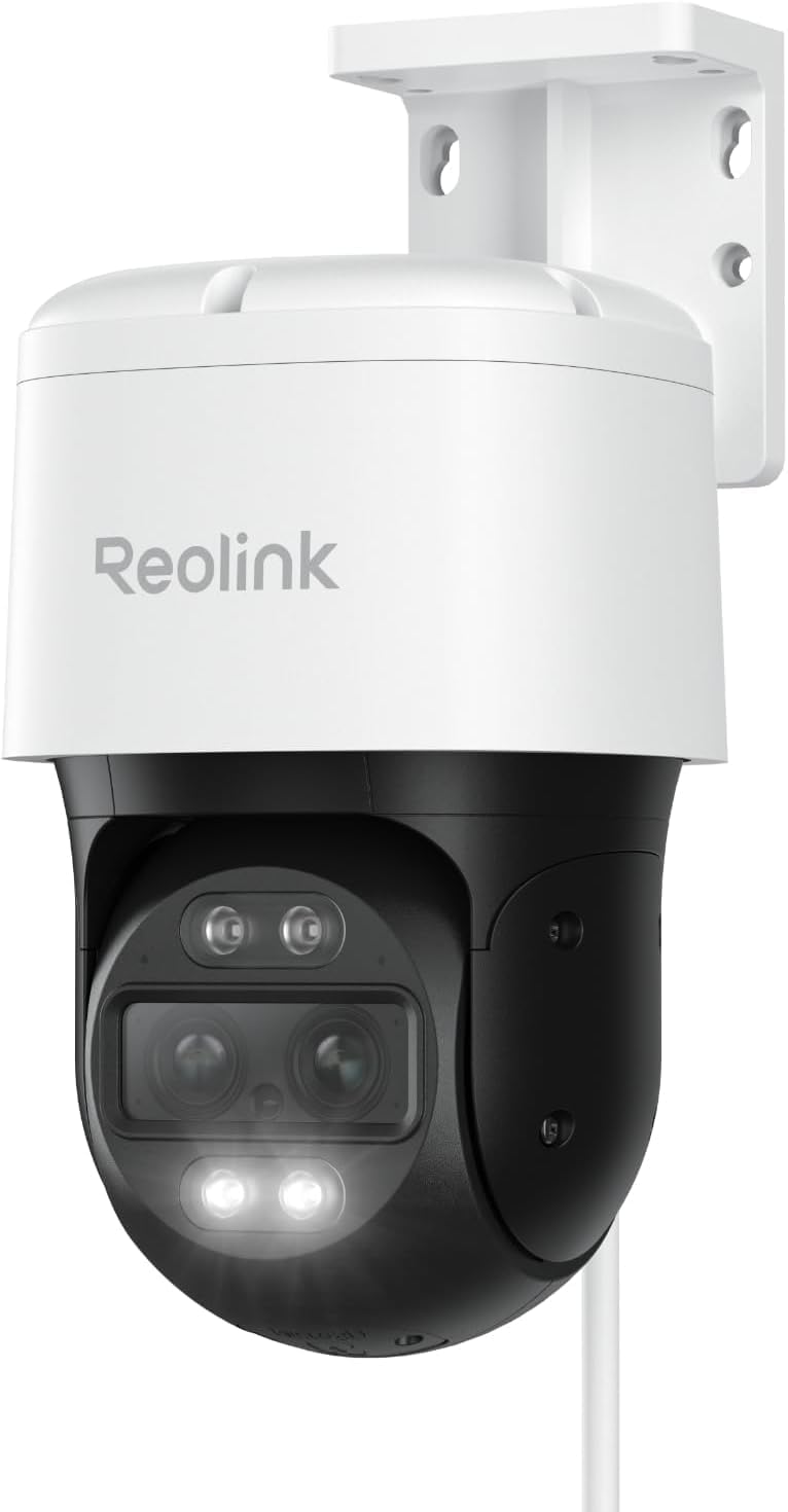 Reolink 4K PTZ Dual-Lens PoE Security Camera Outdoor with 6X Hybrid Zoom, 355° Pan 90° Tilt, Auto Tracking, Color Night Vision, Person/Vehicle/Pet Detection, Two-Way Audio, TrackMix PoE MegaBDM