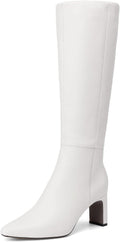 DREAM PAIRS Knee High Boots Women Chunky Block Heel Square Toe Side Zipper Tall Boots for Women MegaBDM