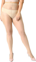 MANZI Women's 4 Pairs Plus Size Control Top Ultra-Soft Tights MegaBDM