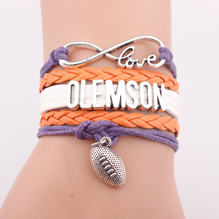 Women's & Men's Woven Leather String Rugby Personalized Letter Bracelet MegaBDM