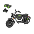60V STEALTH Series Electric Mini-Bike: (2) 8.0 Ah Batteries and Dual-Port Rapid Charger MegaBDM