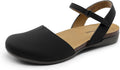 DREAM PAIRS Women's Flat Sandals Cork Round Toe Footbed with Ankle Strap and Arch Support for Casual Work Office Slingback Dress Shoes MegaBDM