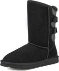 DREAM PAIRS Women's Mid Calf Winter Snow Boots Fashion FuzzyChic Buckle Booties MegaBDM