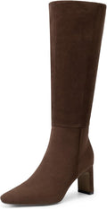 DREAM PAIRS Knee High Boots Women Chunky Block Heel Square Toe Side Zipper Tall Boots for Women MegaBDM