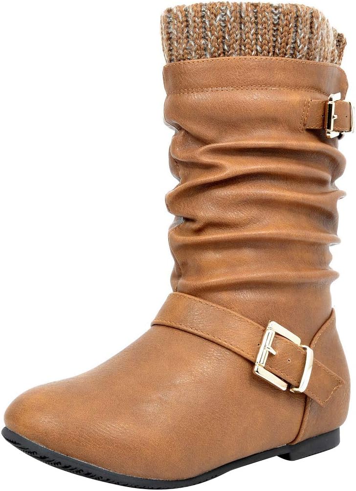 DREAM PAIRS Girl's Faux Fur Lined Knee High Winter Riding Boots(Toddler/Little Kid/Big Kid) MegaBDM