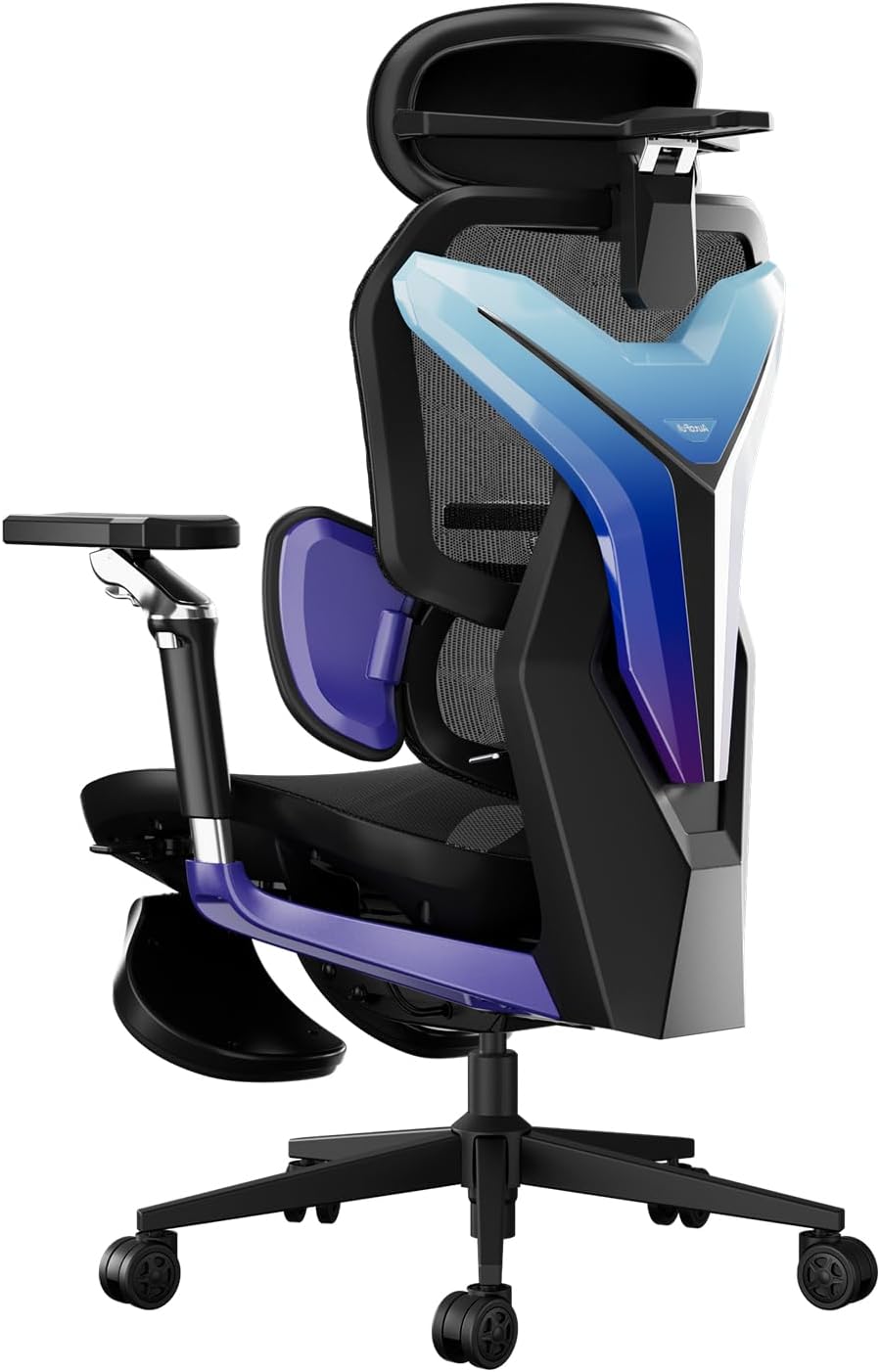 AutoFull G7 Ergonomic Office Chair, 3-Zone Dynamic Lumbar Support, 360° Armrests, CloudTech Mesh, 140° Recline, Footrest, Detachable Back Armor, Desk Chair for Office & Gaming, Purple MegaBDM