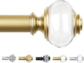 Gold Curtain Poles for Eyelet Curtains 80 to 304 cm, USFOOK Long Curtain Poles for Living Room, 22 mm Antique Curtain Pole for Kitchen with Translucent Finials MegaBDM