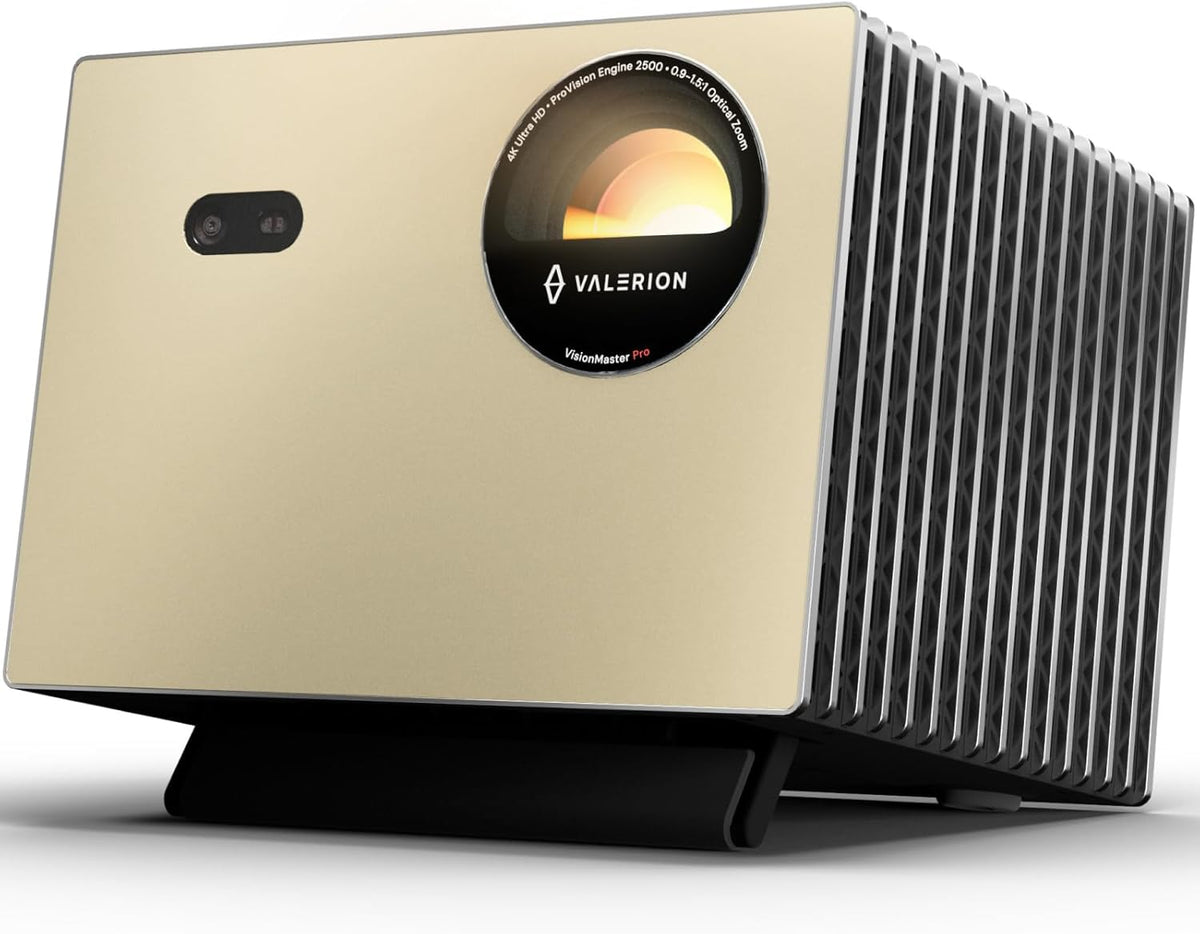 Valerion VisionMaster Pro Triple Laser Projector 4k, 2500 ISO Lumens, 15000:1 Contrast, 0.9-1.5 Zoom, 2X Multitasking Power, IMAX Enhanced, 4K UHD, HDR10+, GTV Streaming, 4ms Lag-Free Gaming MegaBDM
