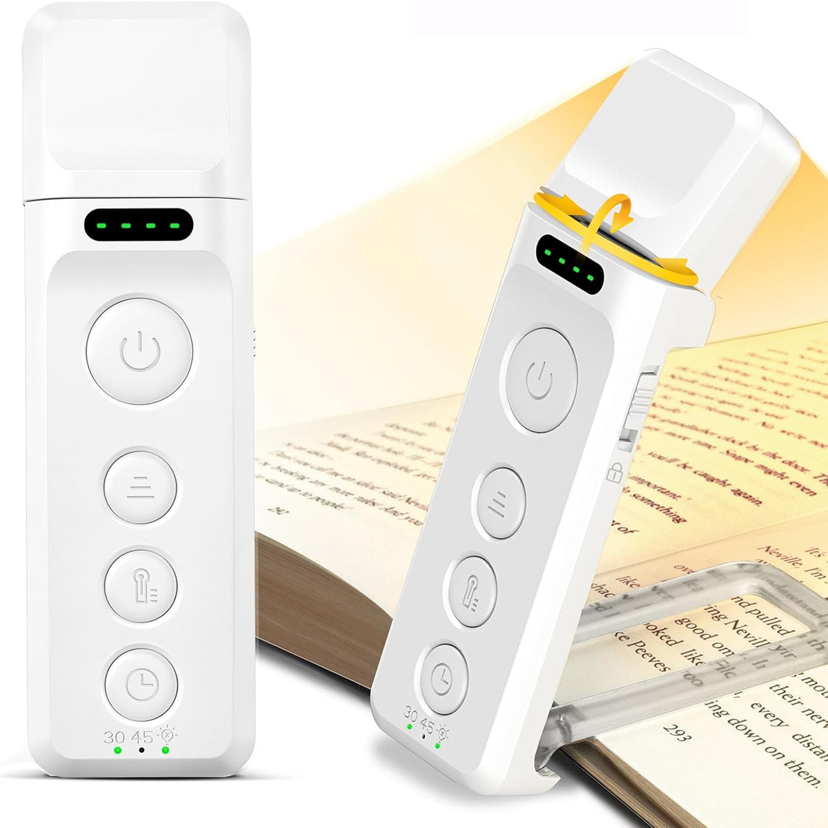 Glocusent Reading Light Book Light, Eye Caring Reading Lights for Books in Bed, 3 Colours & 5 Brightness Dimmable, Portable & Flexible, Long Lasting up to 80 hrs (Arctic White-Pro) MegaBDM
