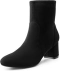 DREAM PAIRS Women's Fashion Short GoGo Boots Almond Toe Chunky Heel Ankle Boots MegaBDM