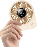 Aecooly Mini Portable Fan, Small Enough to Hold USB Desk Fan, 4 Speeds Quiet Rechargeable [11H Max Cooling Time], 180° Adjustable Battery Powered Personal for Travel, Office, Gifts for Women -Beige MegaBDM
