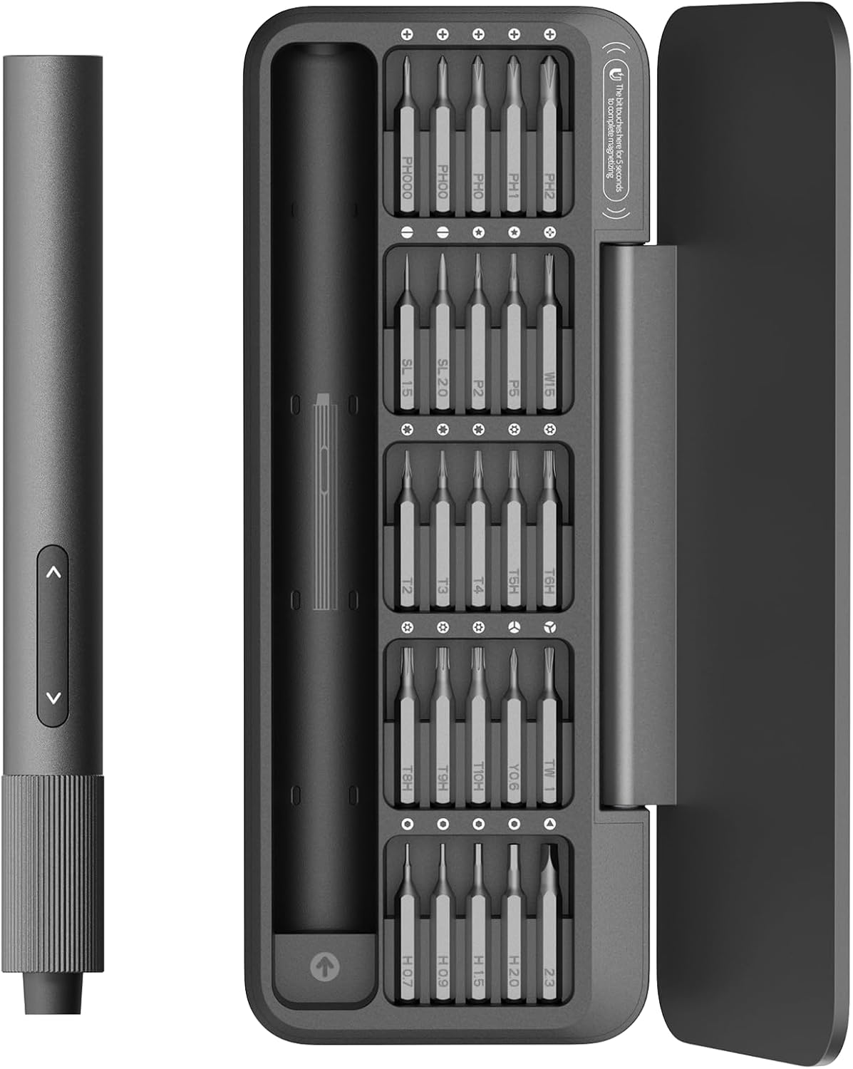 HOTO Electric Precision Screwdriver, 25-in-1 Rechargeable Screwdriver Set, Cordless Mini Power Screwdriver with S2-Steel Bits, 1-Gear, Ideal for Phone/Glasses/Watches/Laptop MegaBDM