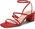 DREAM PAIRS Womens Block Heels 2 inch Strappy Square Toe Dressy Chunky Low Heeled Sandals for Party Wedding Evening MegaBDM
