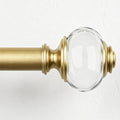 USFOOK Curtain Poles for Eyelet Curtains, Gold Curtain Pole 80 to 148 cm | 22 mm Metal Curtain Poles for Windows, Adjustable Drapery Rod, Wall Mounted, with Translucent Ends, for Living Room, Bedroom MegaBDM