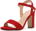 DREAM PAIRS Women's Open Toe Mid Chunky Heel Pump Sandals MegaBDM