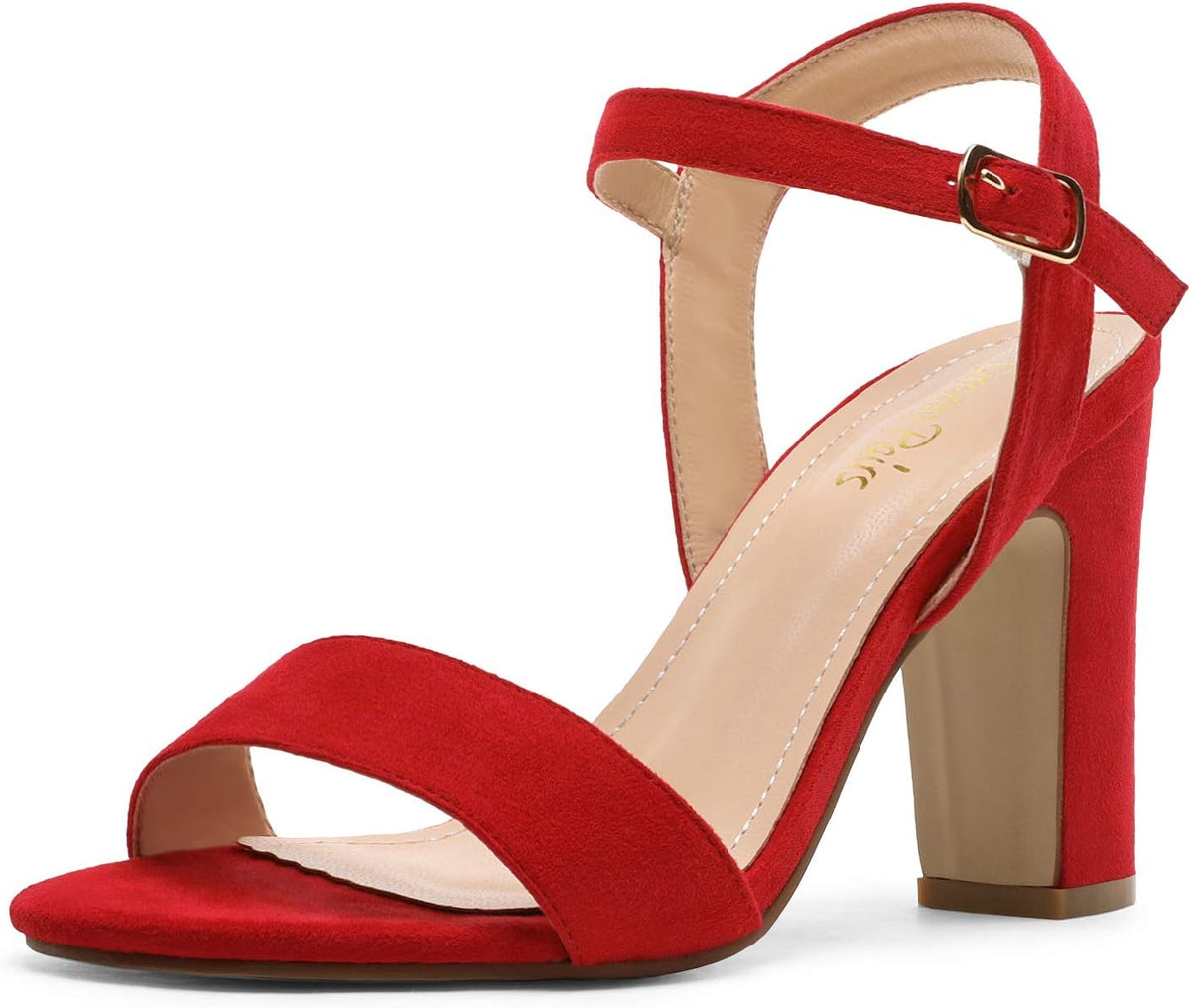 DREAM PAIRS Women's Open Toe Mid Chunky Heel Pump Sandals MegaBDM