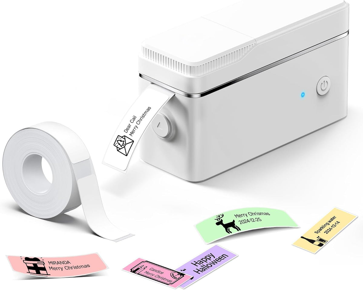 CHIVALZ P31S Label Maker With Tape, Mini Portable Thermal Printer, Stickers Label Maker With Multiple Templates, Wireless Connectivity/Durable For Organizing Storage, Office, Home MegaBDM