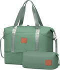 COOLIFE Travel Duffel Bag, Weekend Bags for Women with Trolley Sleeve and Toiletry Bag, Ryanair Cabin Bags 40x30x20 cm (Dark Green, 2 Piece Set) MegaBDM