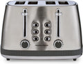 Morphy Richards Mexborough 4 Slice Toaster, Stainless Steel, Independent Operation, Browning Controls, Removable Crumb Tray, Anti-Jam, Defrost, Cancel, Reheat, 1860W, Grey Trim, 242902 MegaBDM