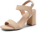 DREAM PAIRS Women's High Chunky Heels Square Toe Block Ankle Strap Dress Comfort Sandals, Black Nubuck, 10 MegaBDM