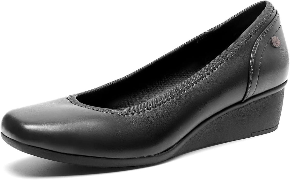 DREAM PAIRS Women's Wedge Shoes Square Close Block Heels Toe Dress Comfortable Wedding Office Pumps MegaBDM