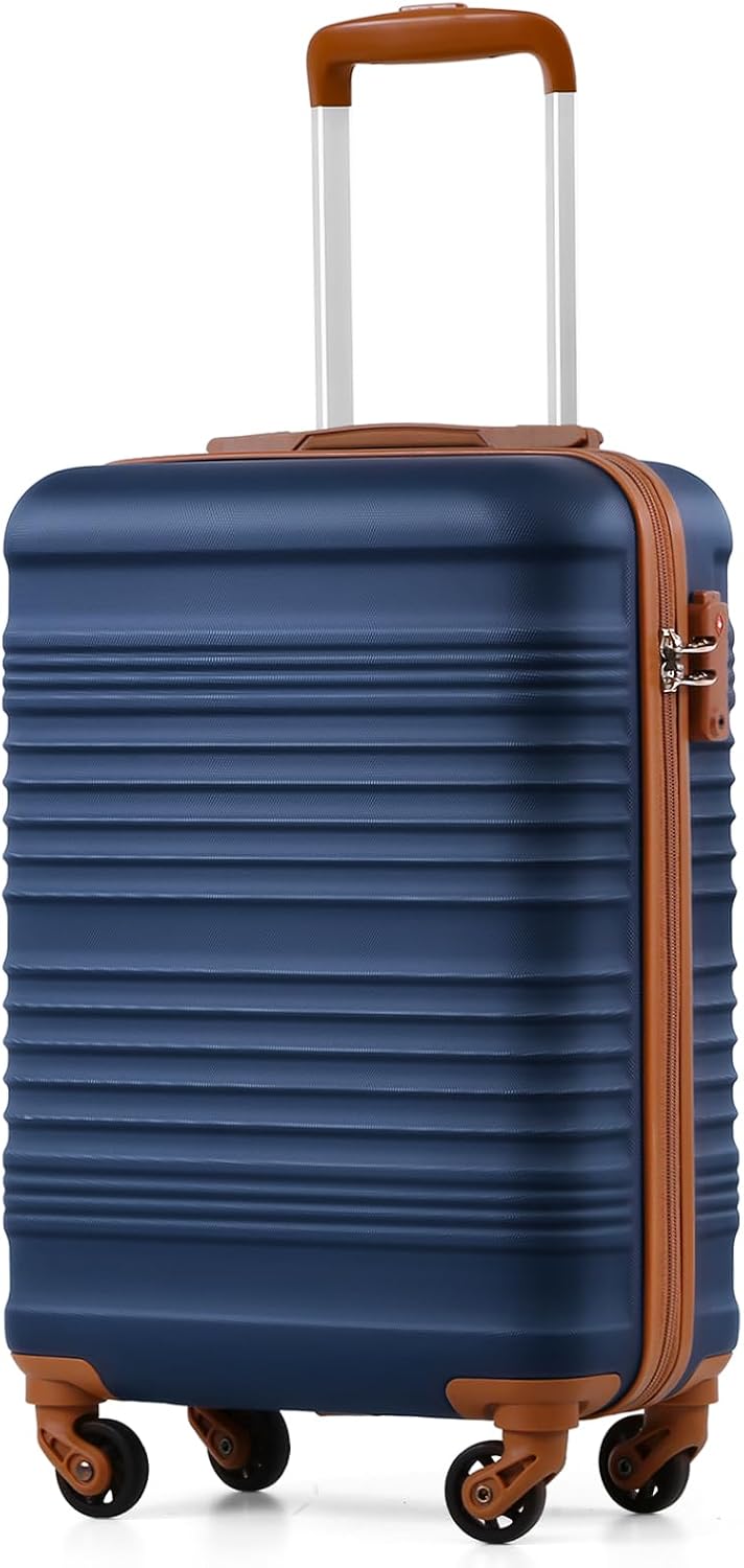 COOLIFE 55×35×20 Cabin Suitcase, Ryanair Cabin Bag with ABS Hard Shell, Lightweight Carry On Suitcase Included TSA Lock & 4 Spinner Wheels,Suitable for Ryanair, Easyjet, Paid Hand Luggage Carry-Ons MegaBDM