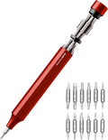 HOTO Precision Screwdriver Set, 24-in-1 Multi-Bit Screwdriver, Mini Hand Set with 12 Double End S2-Steel Bits, Ideal for Phone/Glasses/Watches/Laptop, Cinnabar Red MegaBDM