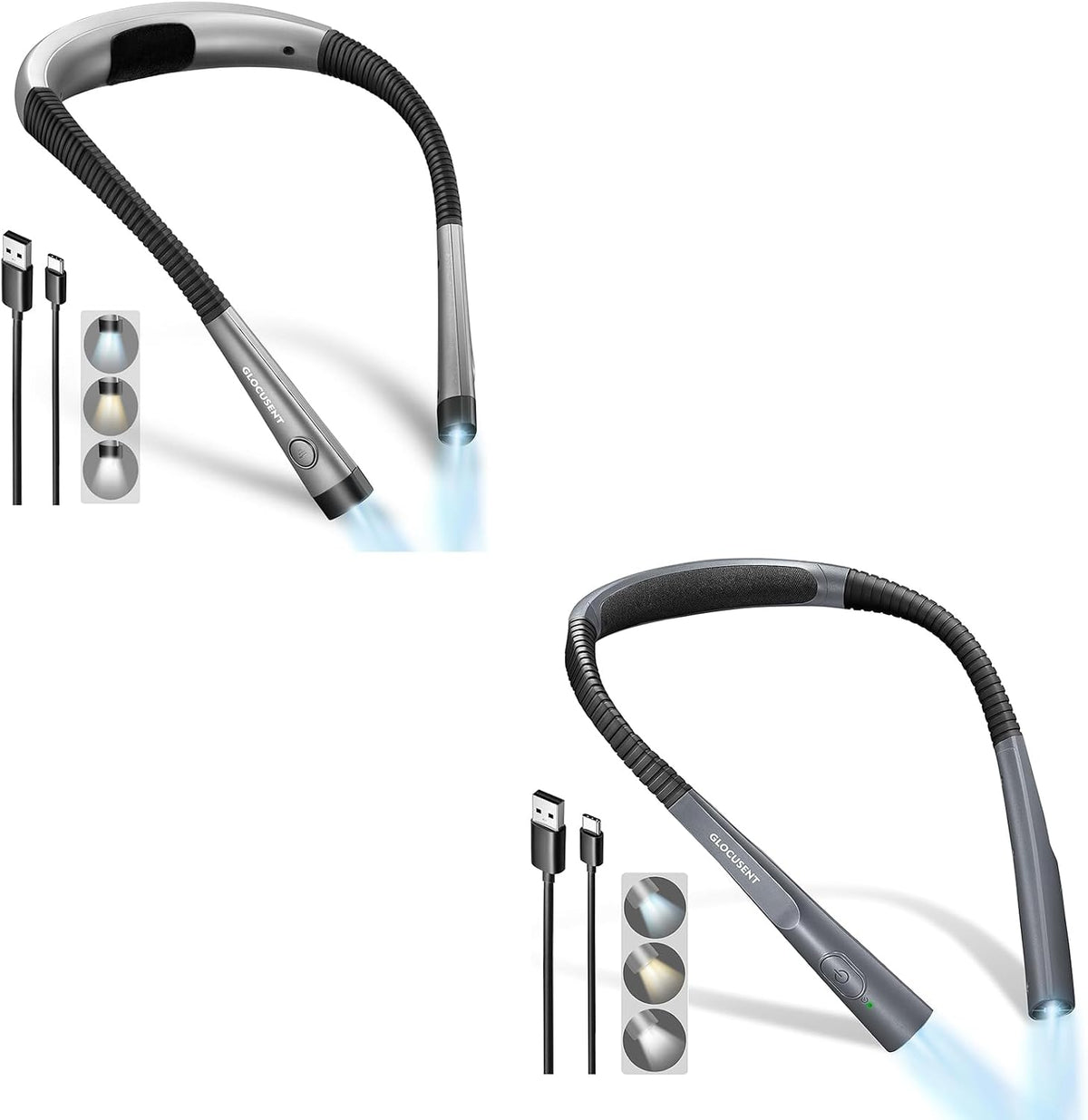 Glocusent Original Neck Light & Upgradded Neck Light with 30-min Timer,Perfect for Reading, Knitting, Camping, Repairing MegaBDM