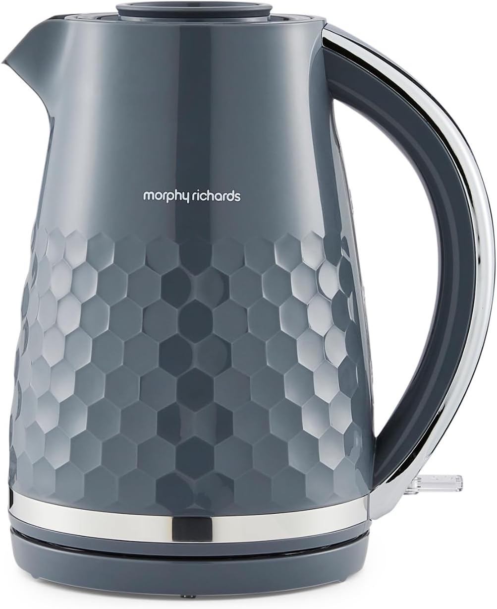 Morphy Richards Hive Kettle, 1.5L, Easy Fill System, Enhanced Waterspout, 3KW Rapid Boil, 360 Degree Base, Limescale Filter, Water Viewing Window, Grey, 108273 MegaBDM