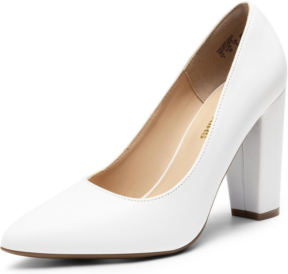 DREAM PAIRS Women's Pumps High Chunky Block Heels Closed Pointed Toe Slip on Wedding Party Dress Shoes for Women MegaBDM