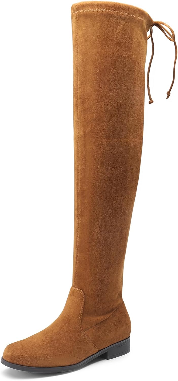DREAM PAIRS Women's Thigh High Boots Low Block Heel Casual Fashion Over the Knee Boots Long Tall Fall Boots MegaBDM