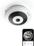Reolink Fisheye Camera Wi-Fi 2K+, Security Camera Indoor 6MP 360° Panorama, 2.4 / 5GHz WiFi, Smart Human Detection, 2-Way Talk, Multiple Display Views, Local Storage, IR Night Vision, FE-W White MegaBDM