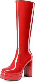 DREAM PAIRS Women's Platform Heeled Knee High Boots, Long Chunky Tall Gogo Boots for Fall MegaBDM