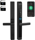 TEKXDD Smart Door Lock Weatherproof 8-in-1, Fingerprint Door Lock with APP/Keypad Code/Keys/Remote WiF/Fingerprint/IC Card/NFC/Deadbolt, Keyless Entry for Aluminum Swing Wooden Front Door MegaBDM