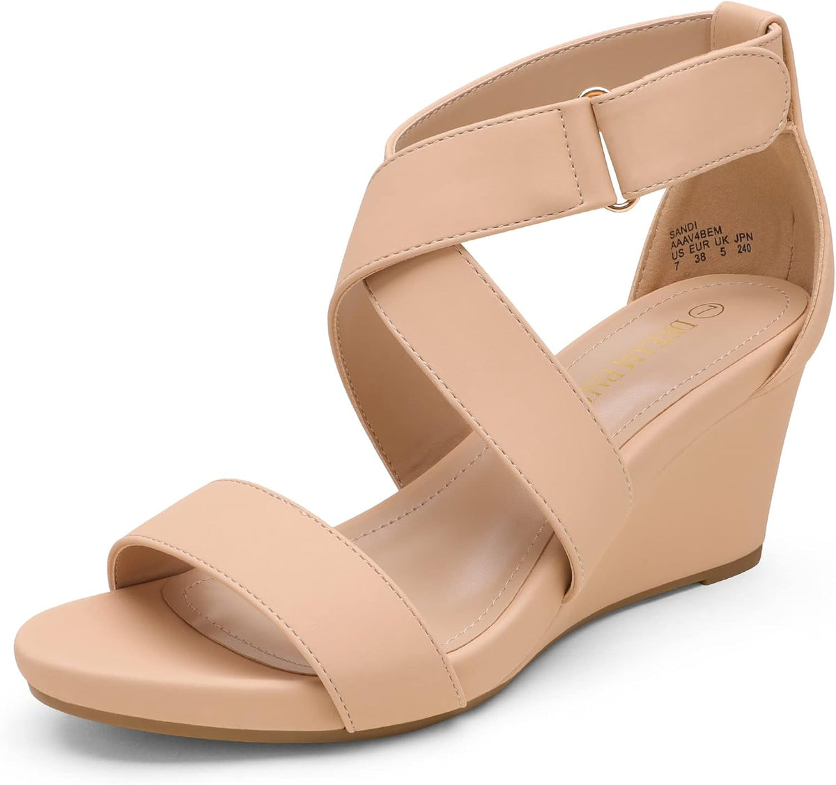 DREAM PAIRS Women's Elastic Ankle Strap Wedge Sandals MegaBDM