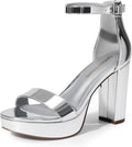 DREAM PAIRS Women's Platform Chunky High Heeled Sandals Open Toe Block Heels Ankle Strap Dress Shoes for Wedding Party Evening MegaBDM