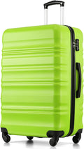 COOLIFE 24 Inch Medium Suitcase – Hard Shell Lightweight ABS+PC Luggage with 360° Silent Wheels & TSA Lock for Studying Abroad, Cruises & International Travel,Green MegaBDM