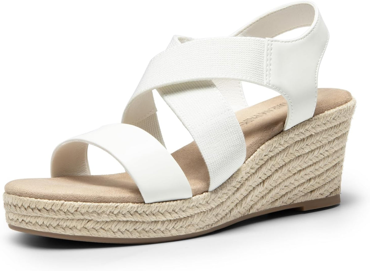 DREAM PAIRS Womens Platform Espadrilles Wedge Sandals, Slip on Elastic Ankle Strap Sandals for Women Casual Dressy Summer MegaBDM