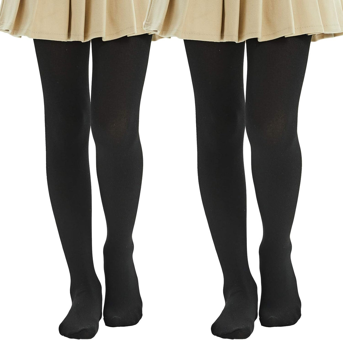 MANZI Girls Tights fleece Opaque Soft School Tights Warm Children 2-13 Year 2 pairs MegaBDM