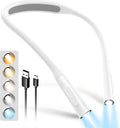 Glocusent Neck Reading Light 100Hrs Rechargeable Eye-Caring | For bed reading, knitting, crochet, camping; 5 colour temperatures, 5 brightness levels; 100-hour runtime, USB-C charging MegaBDM
