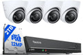 Reolink 12MP PoE Outdoor CCTV Camera System, H.265 8CH NVR with 2TB HDD for 24/7 Recording, 4X Dome IP Security Cameras with Person/Vehicle Detection, Two-Way Audio, Spotlights, RLK8-1200D4-A MegaBDM