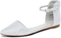 DREAM PAIRS Flapointed Women's Casual D'Orsay Pointed Plain Ballet Comfort Soft Slip On Flats Shoes New,Ankle-Silver,8 B(M) US MegaBDM